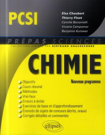 Couverture du livre « Chimie pcsi - nouveau programme » de Choubert/Thierry aux éditions Ellipses