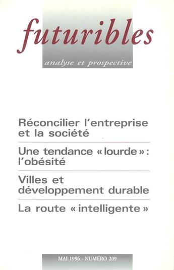 Couverture du livre « Futuribles N.209 » de Futuribles aux éditions Futuribles