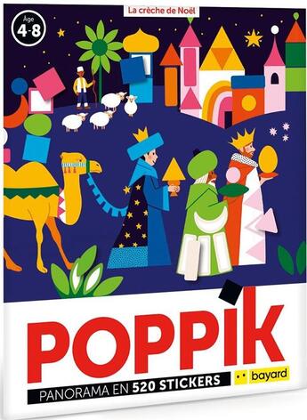 Couverture du livre « La crèche de Noël ; poppik ; panorama en 520 stickers » de  aux éditions Bayard Jeunesse