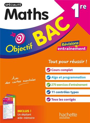 Couverture du livre « Objectif bac : Spécialité Maths ; 1re ; Révisions & entraînement » de Eric Barbazo et Nadine Billa aux éditions Hachette Education