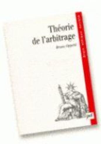 Couverture du livre « Théorie de l'arbitrage » de Oppetit B aux éditions Puf