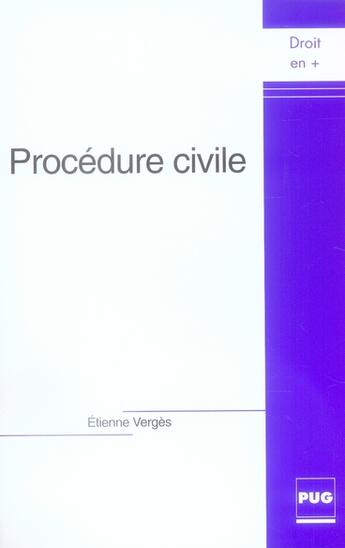 Couverture du livre « Procédure civile » de E. Verges aux éditions Pu De Grenoble