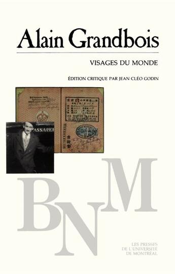 Couverture du livre « Visages du monde » de Alain Grandbois aux éditions Pu De Montreal