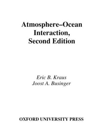 Couverture du livre « Atmosphere-Ocean Interaction » de Businger Joost A aux éditions Oxford University Press Usa