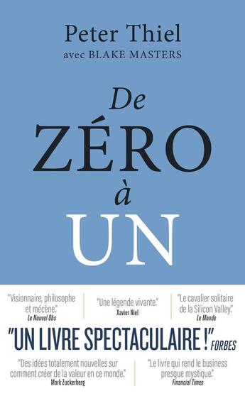 Couverture du livre « De zéro à un » de Peter Thiel aux éditions J'ai Lu