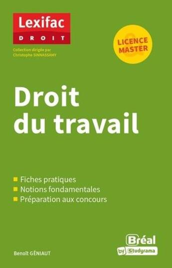 Couverture du livre « Droit du travail » de Benoit Beniaut aux éditions Breal