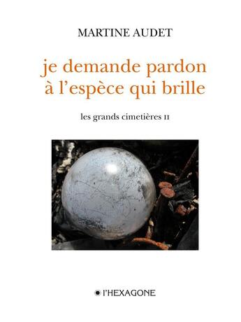 Couverture du livre « Les grands cimetieres v 02 je demande pardon a l'espece qui brill » de Audet Martine aux éditions Les Editions De L'hexagone