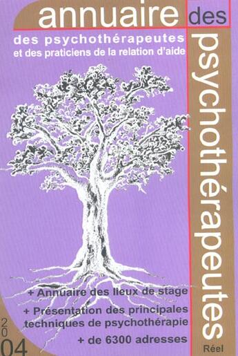 Couverture du livre « Annuaire 2004 des psychotherapeutes (édition 2004) » de  aux éditions Reel