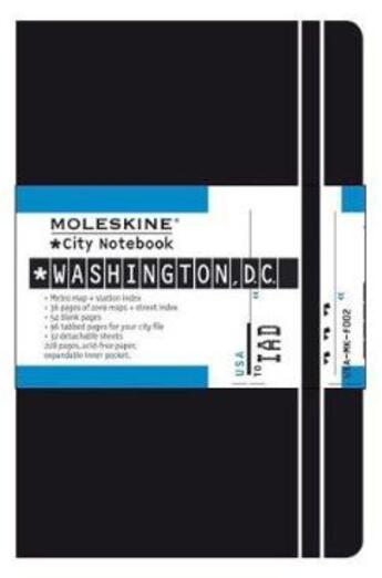 Couverture du livre « City notebook washington poche couv. rigide noir » de Moleskine aux éditions Moleskine