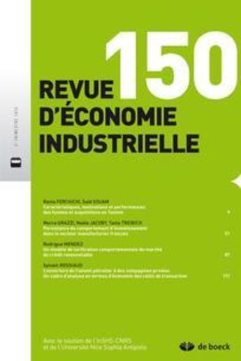 Couverture du livre « Revue D'Economie Industrielle » de  aux éditions De Boeck Superieur