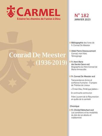 Couverture du livre « Conrad de meester (1936-2019) - carmel 182 » de Baptiste Sauvage aux éditions Carmel