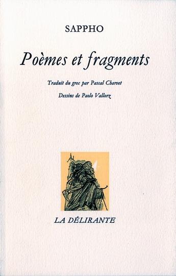 Couverture du livre « Poèmes et fragments » de Sappho aux éditions La Delirante