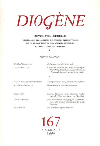 Couverture du livre « Diogene 167 » de Collectif Gallimard aux éditions Gallimard