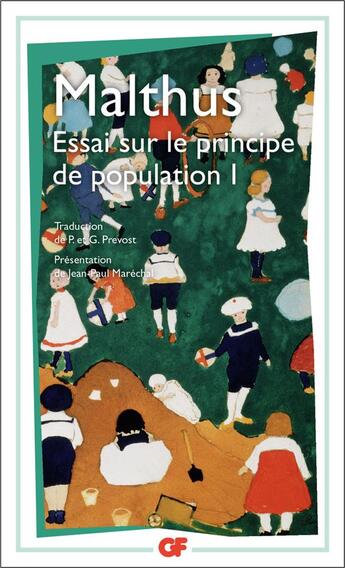 Couverture du livre « Essai sur le principe de population Tome 1 » de Thomas-Robert Malthus aux éditions Flammarion