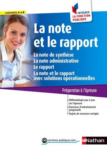 Couverture du livre « La note et le rapport » de Pascal Tuccinardi aux éditions Nathan