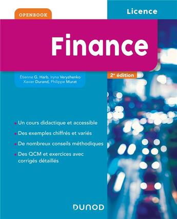 Couverture du livre « Finance licence - t01 - finance - 2e ed. » de Durand/Harb/Murat aux éditions Dunod