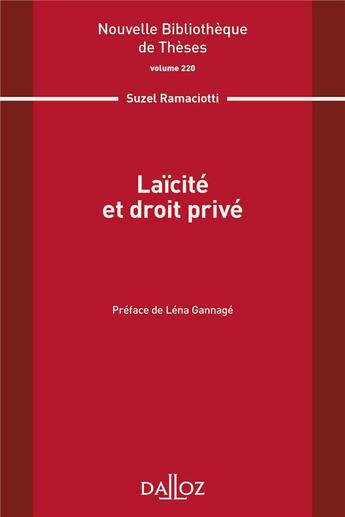 Couverture du livre « Laïcité et droit privé » de Suzel Ramaciotti aux éditions Dalloz