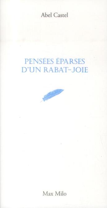 Couverture du livre « Pensées » de Abel Castel aux éditions Max Milo