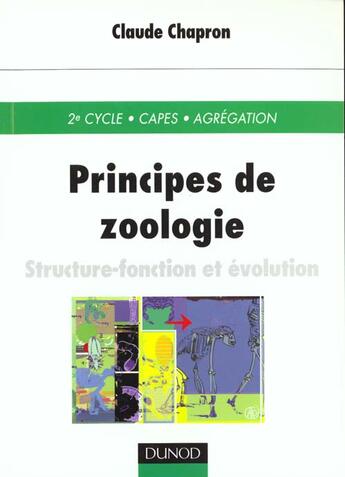 Couverture du livre « Principes De Zoologie » de Claude Chapron aux éditions Dunod