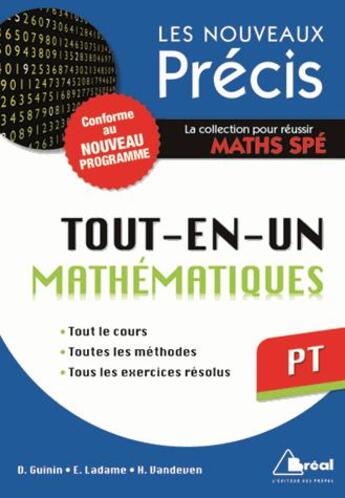 Couverture du livre « Tout-en-un mathématiques PT » de Daniel Guinin aux éditions Breal