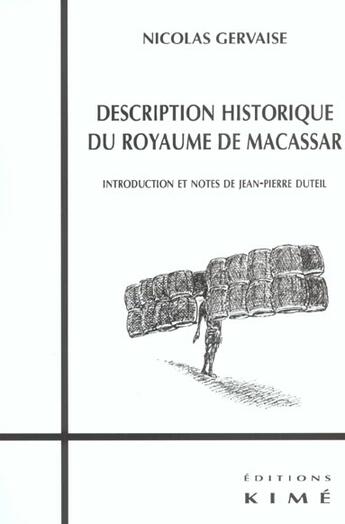 Couverture du livre « Histoire du royaume de macassar » de Gervaise Nicolas aux éditions Kime