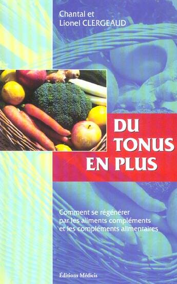 Couverture du livre « Du tonus en plus » de Clergeaud Ch. aux éditions Medicis