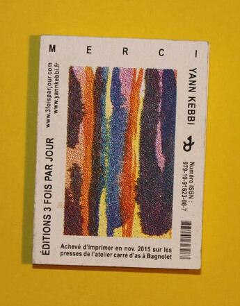 Couverture du livre « Merci » de Yann Kebbi aux éditions 3 Fois Par Jour