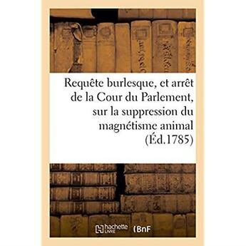 Couverture du livre « Requete burlesque, et arret de la cour du parlement, concernant la suppression du magnetisme animal » de Sangsues aux éditions Hachette Bnf