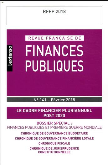 Couverture du livre « Revue francaise de finances publiques n 141 - 2018 » de  aux éditions Lgdj