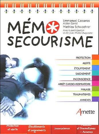 Couverture du livre « Memo secourisme » de Arnette aux éditions Arnette
