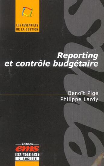 Couverture du livre « Reporting et controle budgetaire » de Pige B. aux éditions Ems