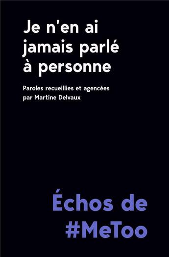 Couverture du livre « Je n'en ai jamais parlé à personne ; échos de #MeToo » de Martine Delvaux aux éditions Remue Menage