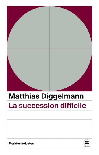 Couverture du livre « La succession difficile » de Matthias Diggelmann aux éditions Florides Helvetes