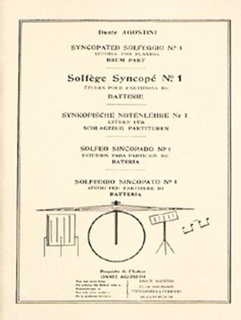 Couverture du livre « Solfège syncopé t.1 » de Dante Agostini aux éditions Carisch Musicom