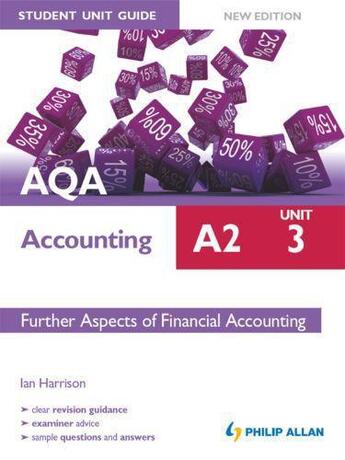 Couverture du livre « AQA Accounting A2 Student Unit Guide: Unit 3 New Edition eBook ePub Fu » de Ian Harrison aux éditions Hodder Education Digital