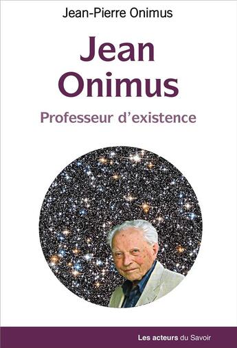 Couverture du livre « Jean Onimus » de Jean-Pierre Onimus aux éditions Saint-leger