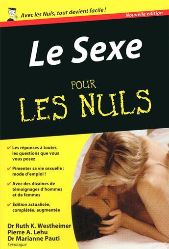 Couverture du livre « Le sexe pour les nuls » de Ruth K Westheimer et Marie-Christine Guyon aux éditions First