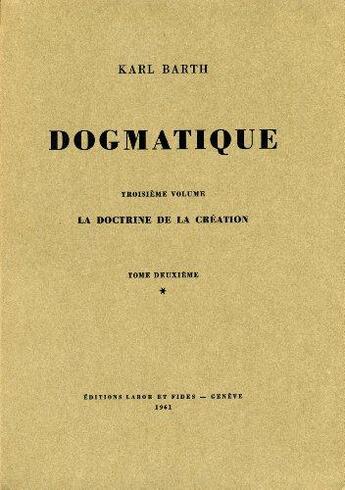 Couverture du livre « Dogmatique barth t.11 » de  aux éditions Labor Et Fides