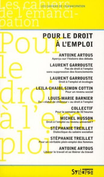 Couverture du livre « Pour le droit à l'emploi » de  aux éditions Syllepse