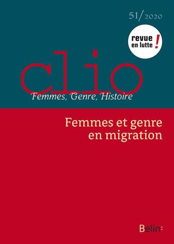 Couverture du livre « Clio 2020, n.51 » de  aux éditions Belin