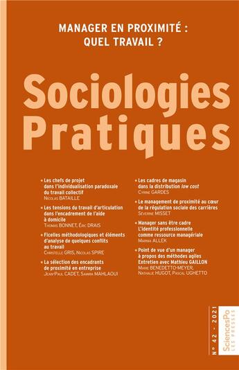 Couverture du livre « Sociologies pratiques 42 » de  aux éditions Presses De Sciences Po