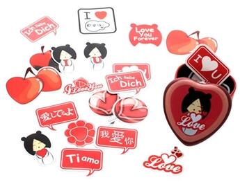 Couverture du livre « Love stickers - sachet de 69 autocollants (lot de 20) » de Soo Kong aux éditions Dg-exodif