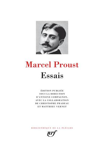 Couverture du livre « Essais » de Marcel Proust aux éditions Gallimard