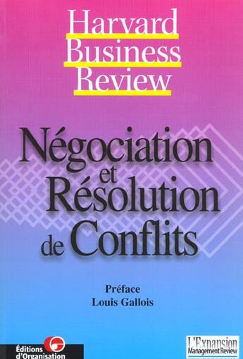 Couverture du livre « Negociation et resolution de conflits » de Andriamasinoro Laura aux éditions Organisation