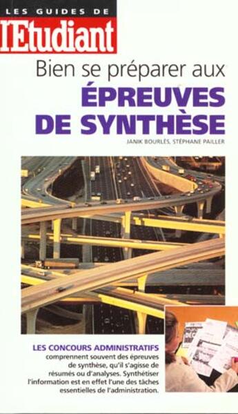 Couverture du livre « Bien se preparer aux epreuves de synthese » de  aux éditions L'etudiant