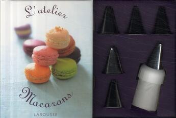 Couverture du livre « L'atelier macarons » de Bérengère Abraham et Marie-Jose Jarry aux éditions Larousse