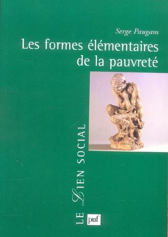 Couverture du livre « Les formes elementaires de la pauvrete » de Serge Paugam aux éditions Puf