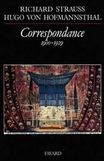 Couverture du livre « Correspondance » de Hofmannsthal/Strauss aux éditions Fayard