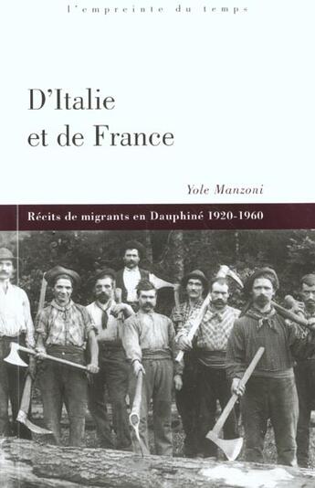 Couverture du livre « D'italie et de france » de Manzoni Yole aux éditions Pu De Grenoble