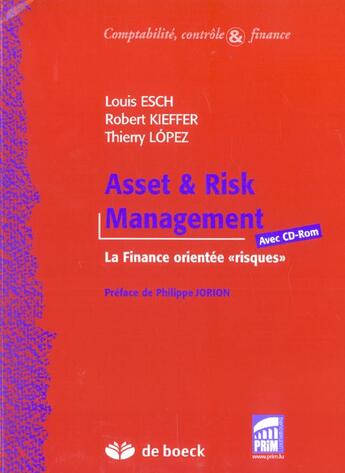 Couverture du livre « Asset risk management + cd-rom la finance orientee 'risques » de Esch aux éditions De Boeck